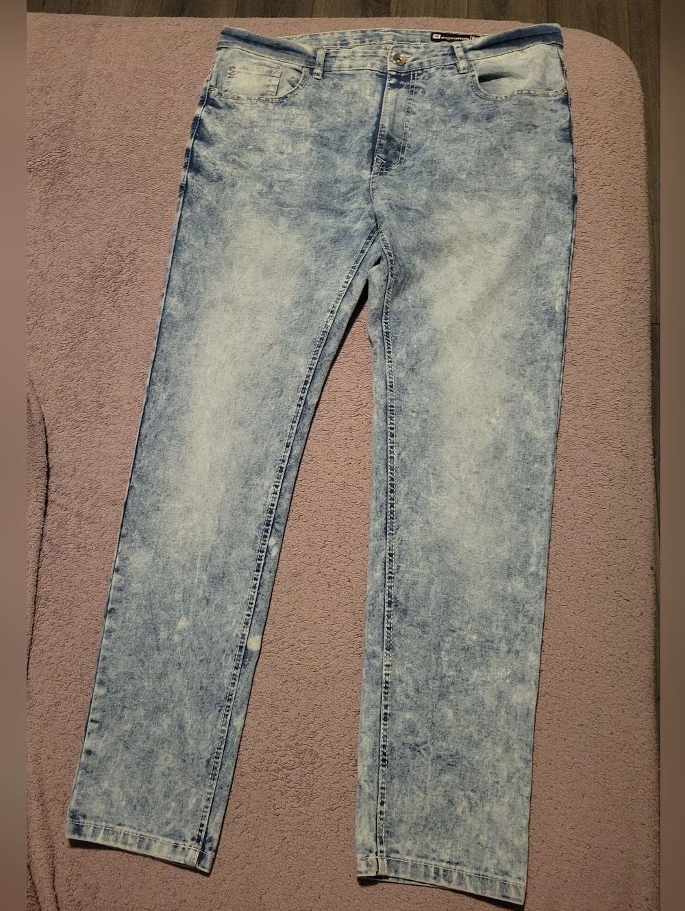 Essentials Men’s Skinny Jeans - Light Acid Wash Blue